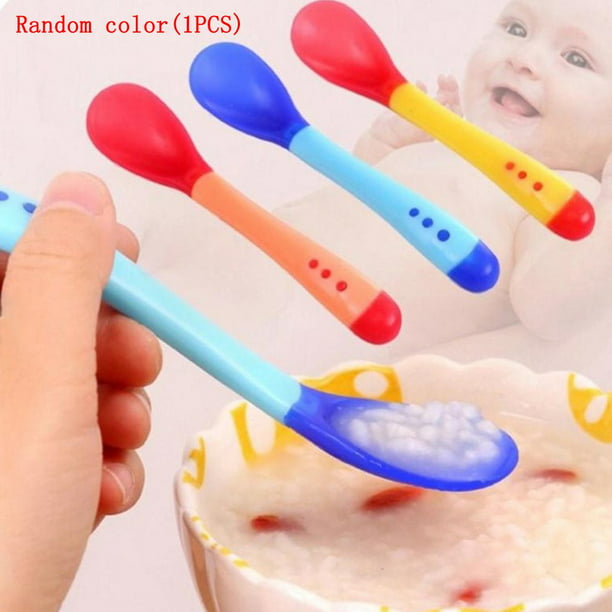 Details about   Baby Spoon Infant Safety Temperature Sensing Kids Children Flatware Feeding Blue
